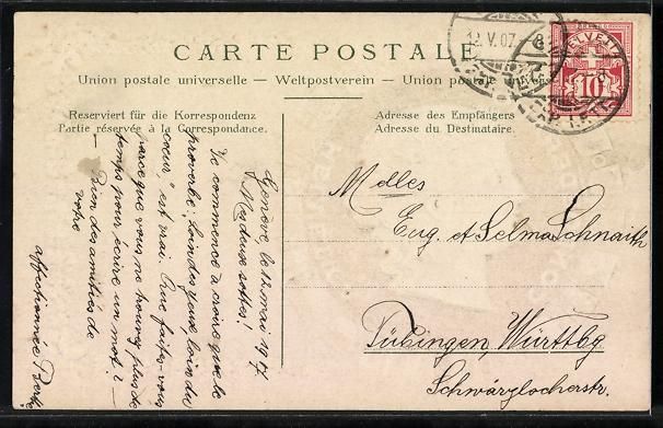 Ansichtskarten: Schweiz, Helvetia, Wappen der Kantone, E – Gebraucht aus Berlin von bartko-reher 1