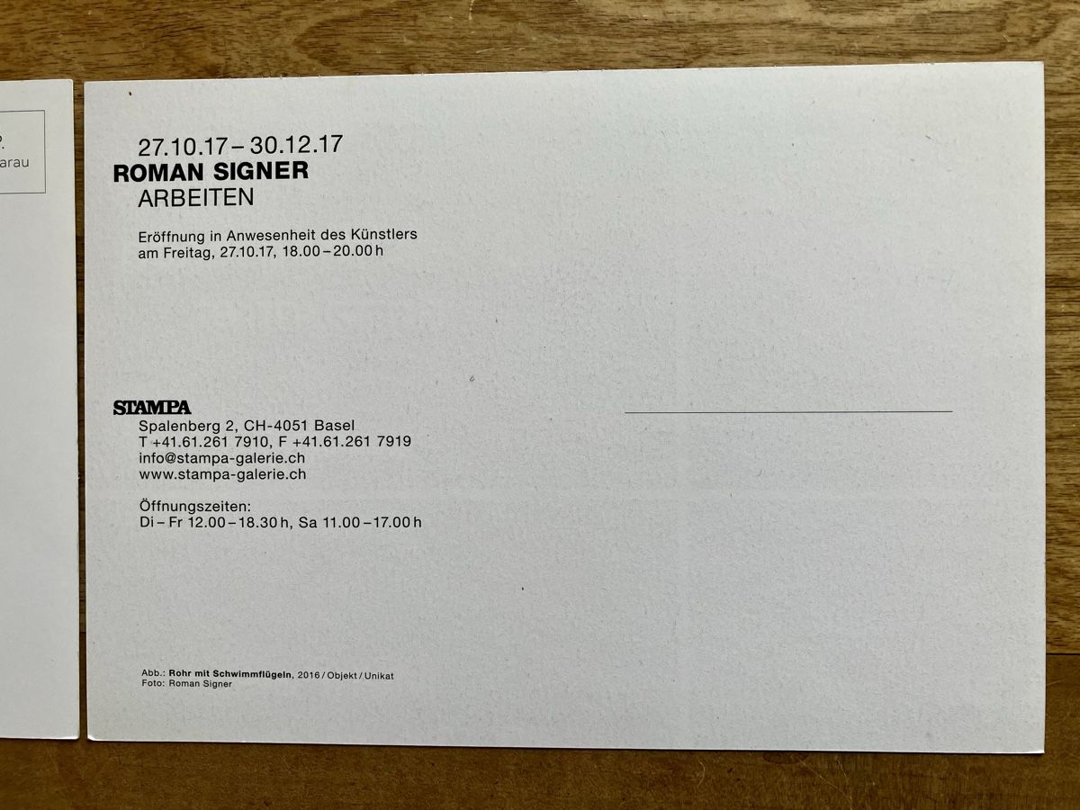 Ansichtskarten: 2x grosse AK Roman Signer – Neu (gemäss Beschreibung) aus Buchs AG von Allerleis 2