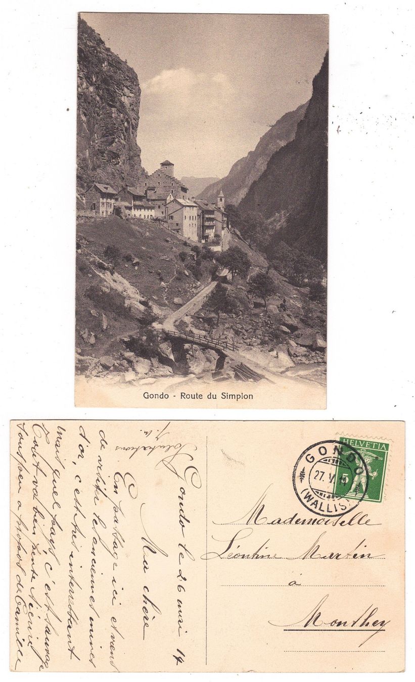 Ansichtskarten: Gondo, Route du Simplon – Gebraucht aus La Tour-de-Peilz von amjust