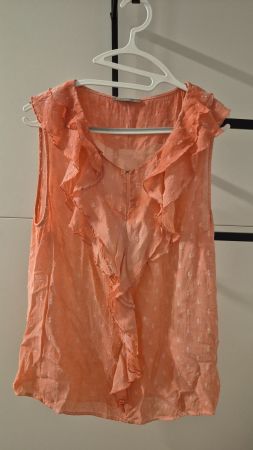 NILE Damenbluse orange Grösse XL Rüschen