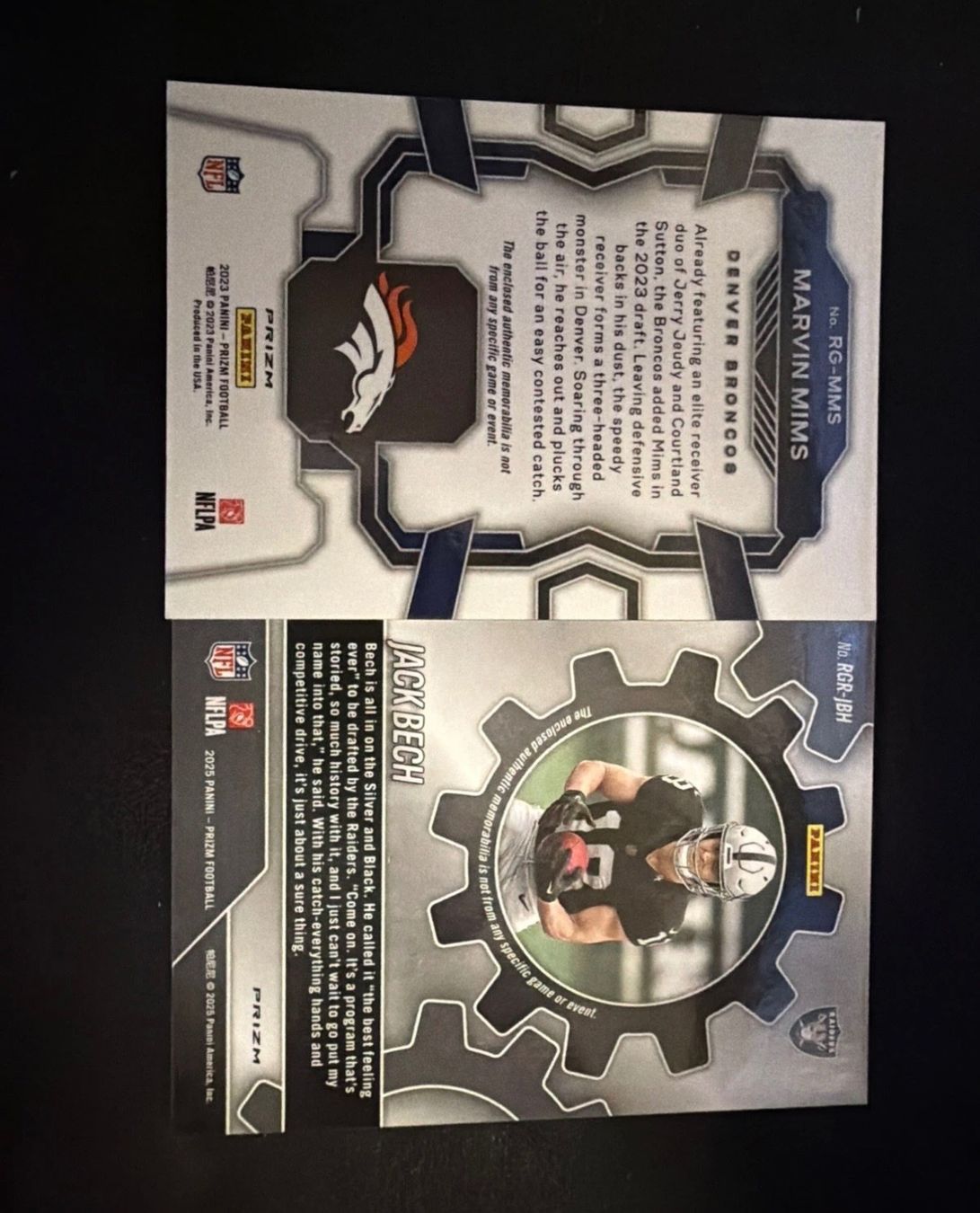 Panini Carte collezionabili: Panini Prizm Marvin Mims & Jack Bech Patch Rookie – Nuovo (secondo la descrizione) da Winterthur venduto da stipooo97 1