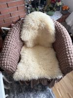 Sessel mit Schaffellauflage hellbraun guter Zustand