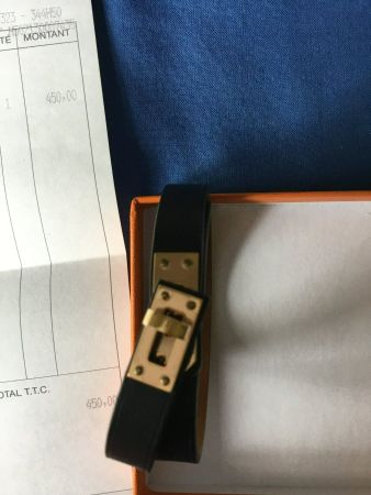 bracelet Hermes mini kelly T3 noir neuf