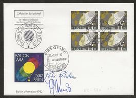 Viererblock Ballon Schweiz Bern Geiss 1982 Luftpost