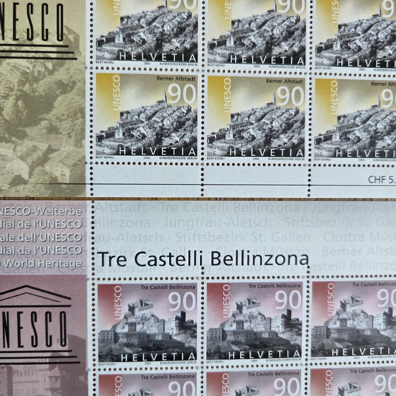 Tutti i francobolli: 4 Postfrische Briefmarken Bögen CH – Usato da Stans venduto da Ducati16 5