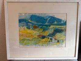 Maly Blumer „Umgebung von Flims" 1960 Mischtechnik