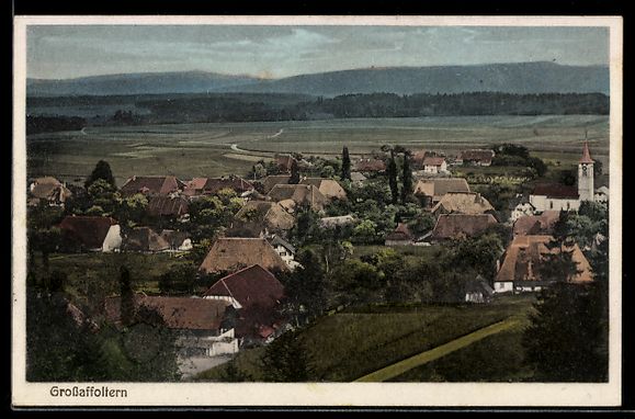 Cartes postales: AK Grossaffoltern, Ortsansicht mit Kirche – D'occasion à Berlin par bartko-reher