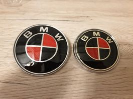 2er Set Emblem BMW Schwarz Rot