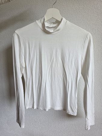 SassyClassy Langarmshirt Weiss 38  Stehkragen,Made in Italy