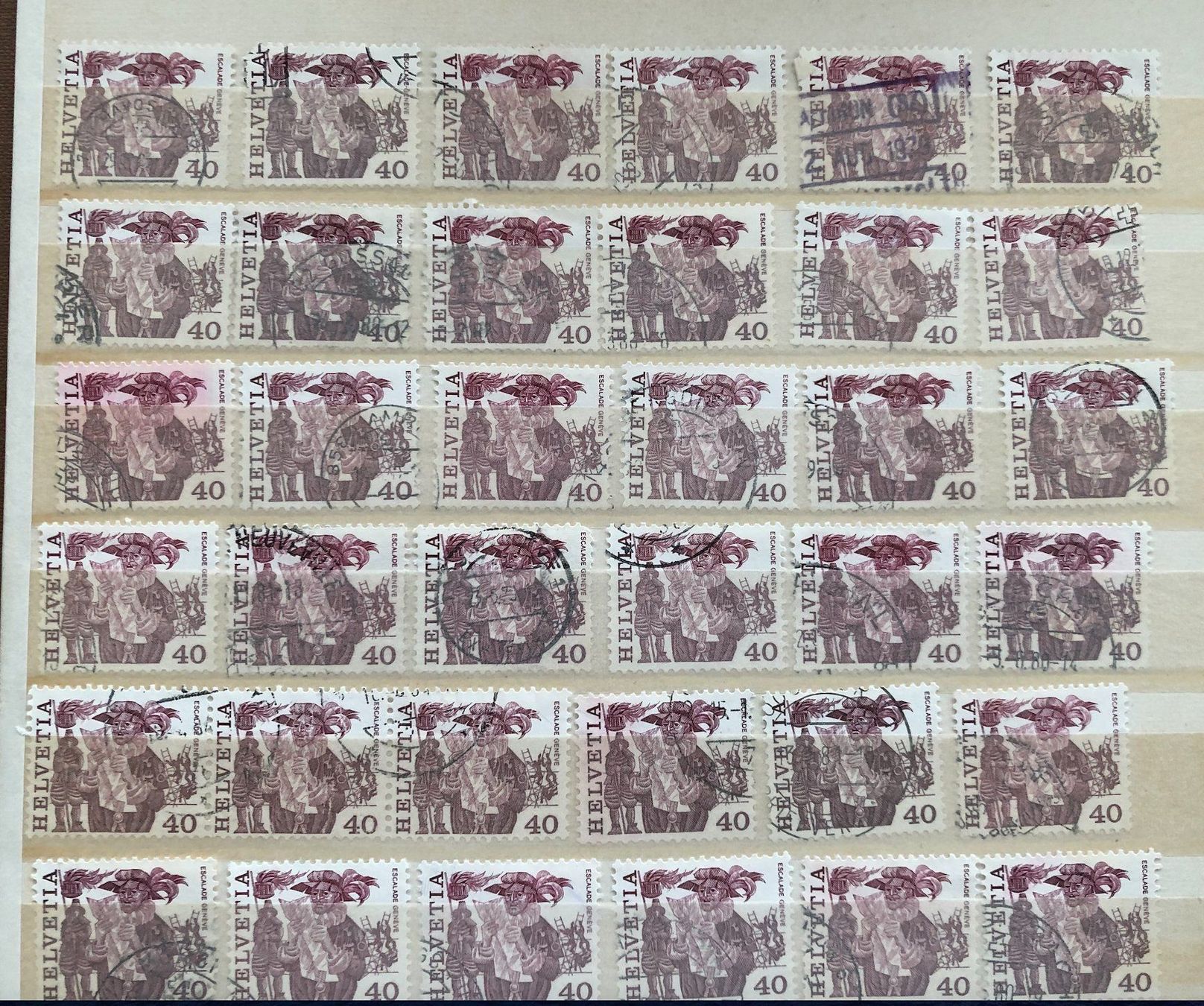 Tutti i francobolli: Nr.598 mit Stempel 60 Stück – Usato da Aarau venduto da Billa007 1