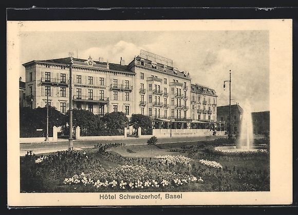 Ansichtskarten: AK Basel, Hotel Schweizerhof, 1910 – Gebraucht aus Berlin von bartko-reher