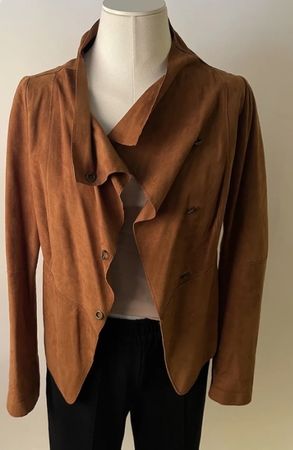 Leonardo Suede Leather Jacket, Size 38 Made in Italy