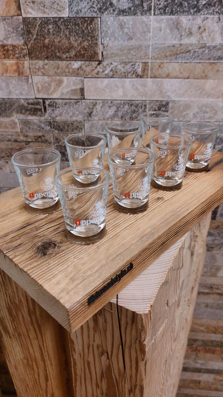 Bicchieri: Schnapsbrett aus Altholzbrett inkl. Schnapsgläser – Nuovo e nell'imballaggio originale da Egnach venduto da Oldwoodstyle 8