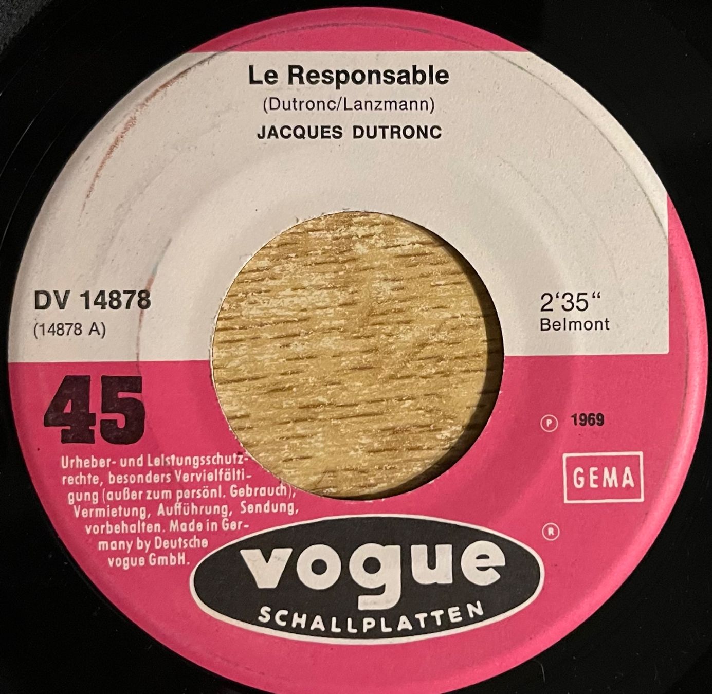 Dischi in vinile: JACQUES DUTRONC - LE RESPONSABLE – Usato da Bussigny venduto da vinyl-pas-cher 2