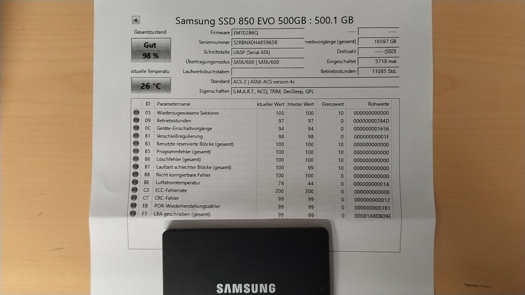 Samsung Dischi rigidi: Samsung SSD 850 EVO 500GB, gewipt – Usato da Wallisellen venduto da mic_gg2g 2