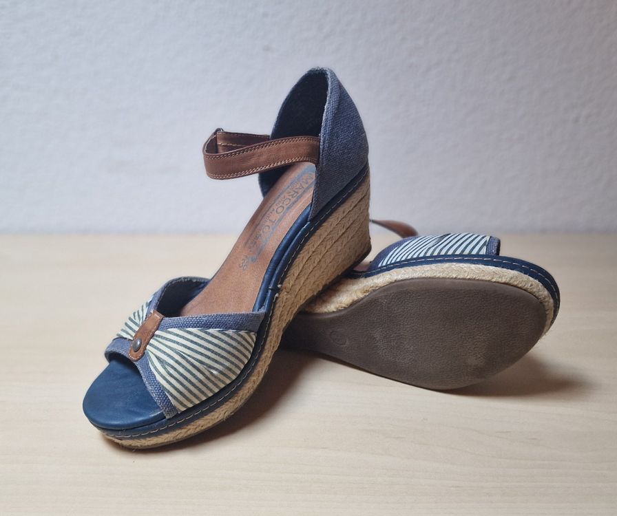 Tamaris Damen 1-28351-44, Sandali con Zeppa Donna, Bianco, 36 EU