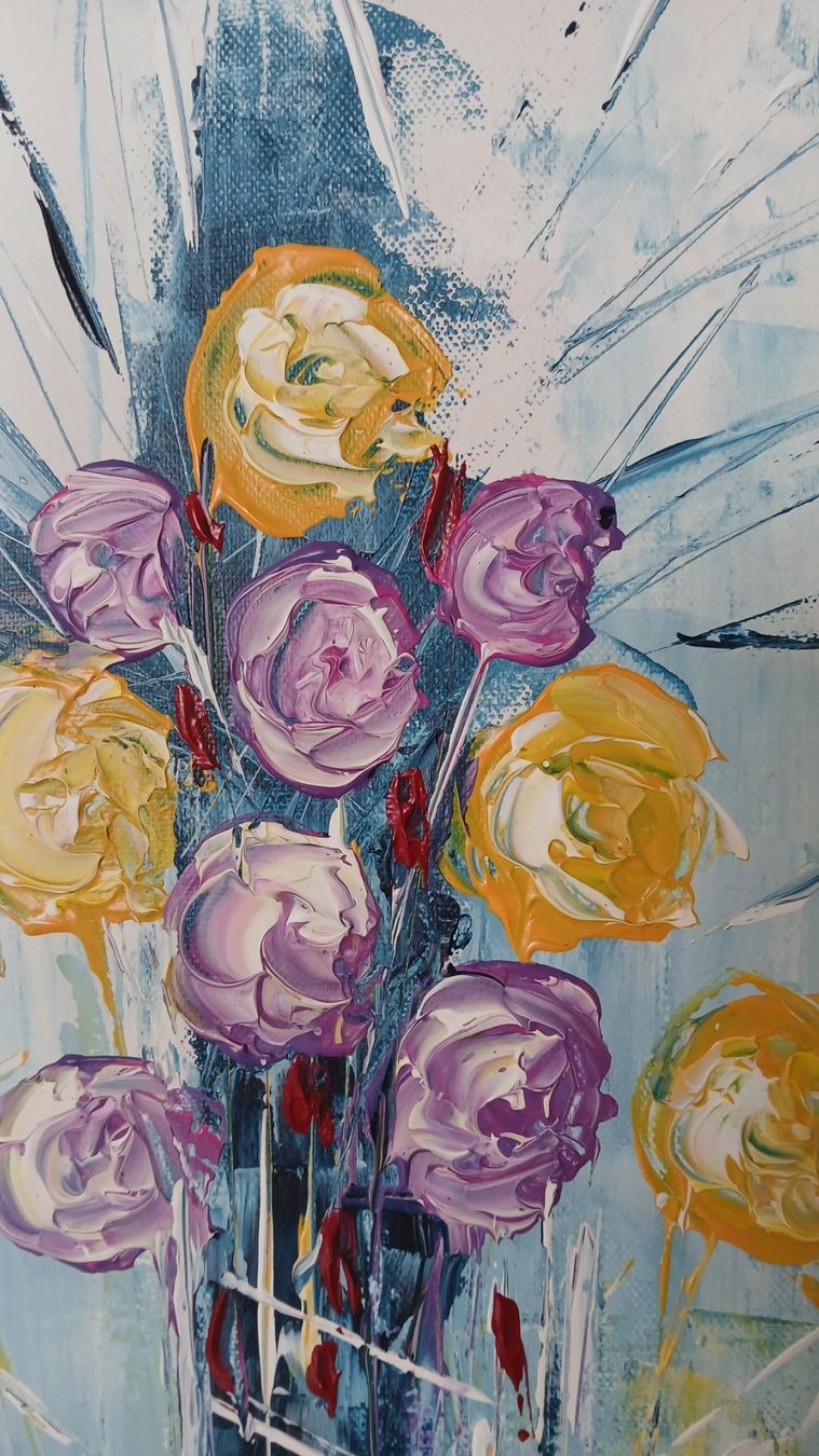 Foto & Immagini: Acrylbild, Handgemalt "Magische Blüten" – Nuovo (secondo la descrizione) da Udligenswil venduto da Quarz2002 1