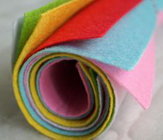 BASTELFILZ-SET, 6 Farben, 30x30 cm Set 4 felt