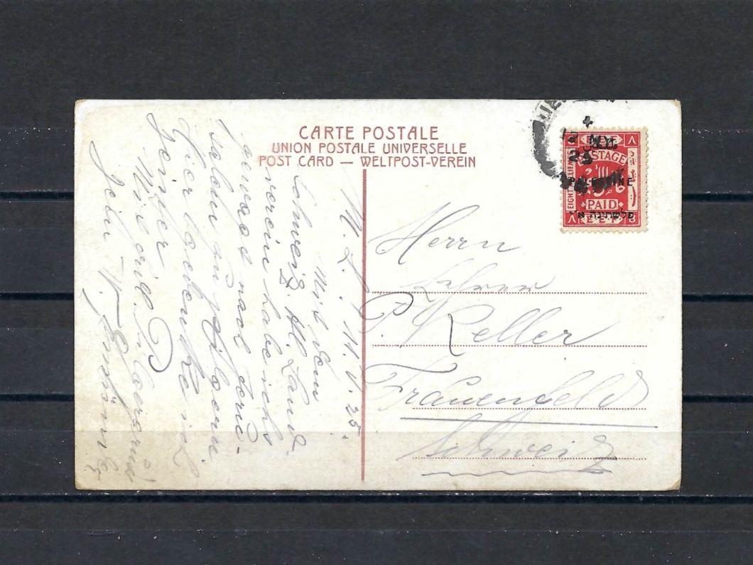 Ansichtskarten: Postkarte Jerusalem - from the Mount Olives - 1923 – Gebraucht aus Bronschhofen von Imsr 1