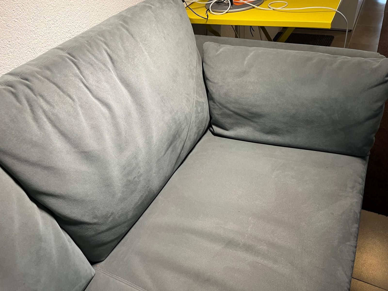 Divani: Wildledersofa graublau – Usato da Winterthur venduto da menzi1980 4