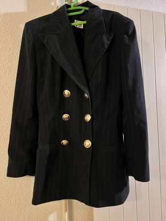 Dunkelblauer Nadelstreifen Blazer  mit Jupe Versace