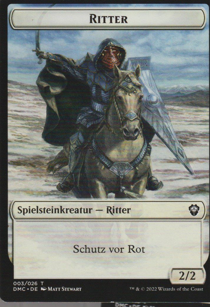 Magic The Gathering Cartes à collectionner: TCG Magic The Gathering MTG DMC 003 /026 Token Ritter – Neuf (Voir description) à Vezia par Aquarius_Age