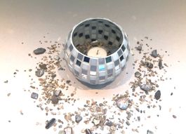 Windlicht - Mit schönem weissen Mosaik