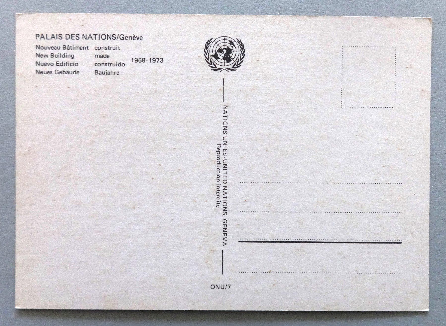 Cartoline postali: Genève - Palais des Nations – Usato da Fétigny venduto da Billy2miny 1