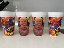 4 McDonald's Becher Fussballspieler Motiv neu