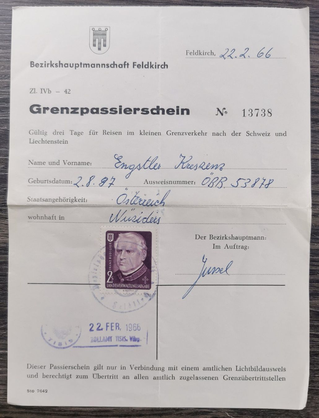 Tutti i francobolli: TR14 Document Autriche 1966 – Usato da Cousset venduto da Patrick_Collections