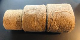 60 Meter Jute Band, 9 und 13 cm breit, neu, sehr schön!
