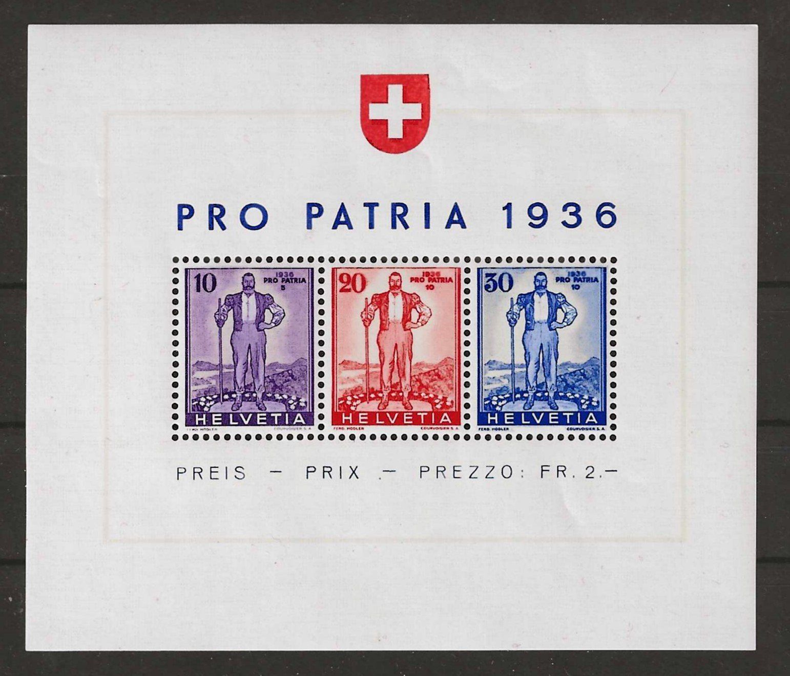 Tutti i francobolli: 1936 : Pro Patria Block W8 - postfrisch ** – Nuovo (secondo la descrizione) da Gümligen venduto da Geniusbuy