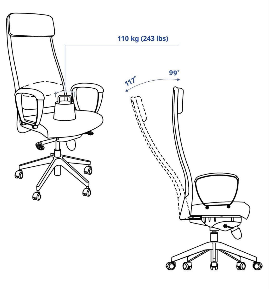 Ikea Sedie: IKEA Markus Office Chair in Light Grey – Usato da Basel venduto da sbo_6vtx 2