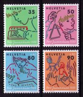 1988 J307-310_Pro JUVENTUTE_Serie Entwicklung des Kindes !**