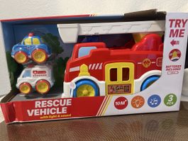 Rescue Vehicle Toy Set: Firetruck, Ambulance & Police
