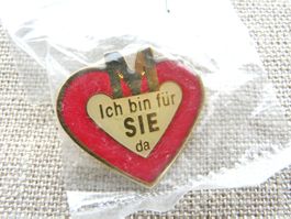 ❗ M Migros Ich bin für SIE da Herz coeur +Versand Pin M9F.57