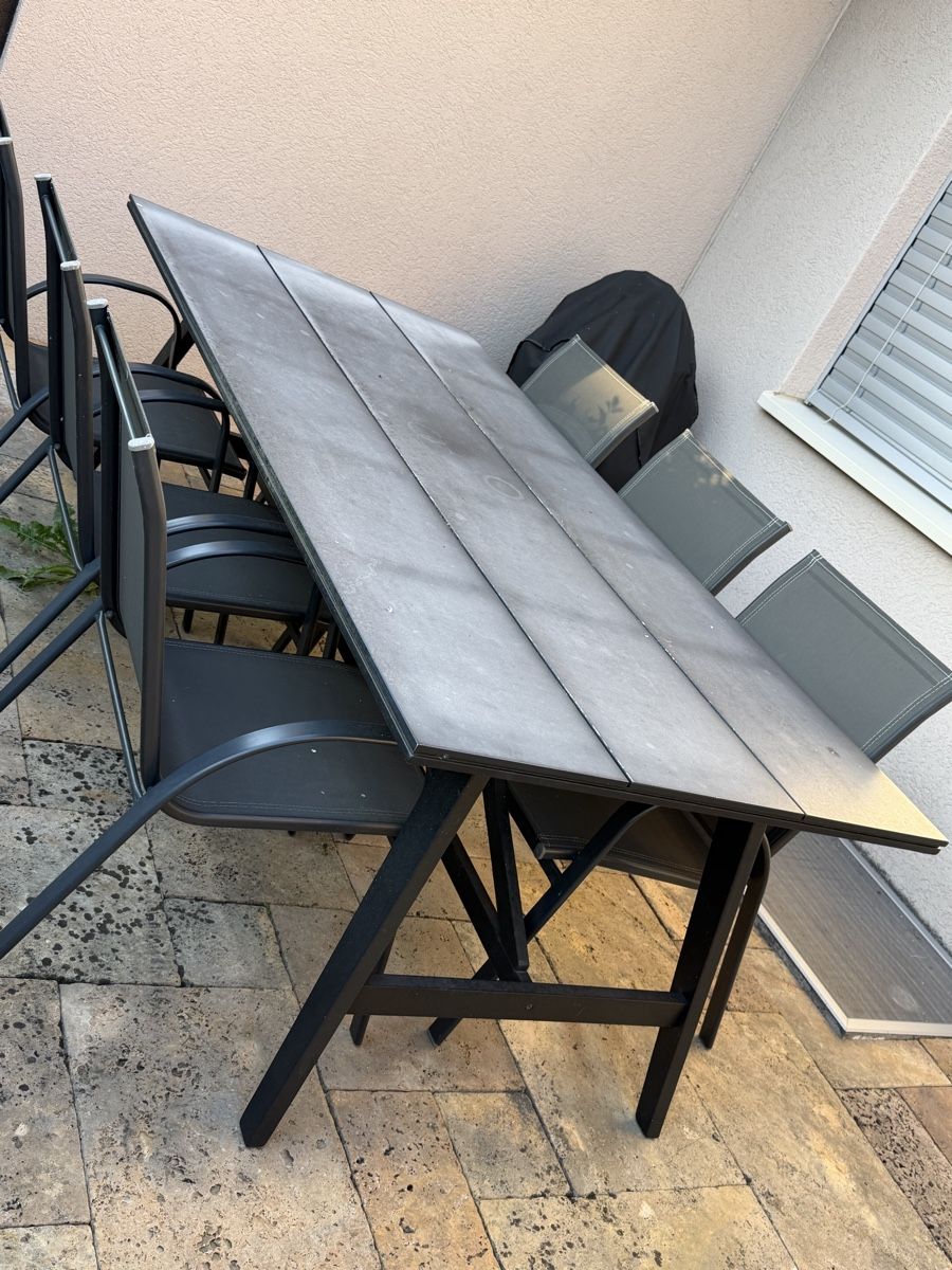 Tische: Gartentisch aus Metallgestell 215x100 cm ab CHF 1.- – Gebraucht aus Bösingen von SuperMarioFlash