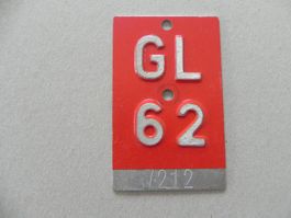 Velonummer Rad Nr. No Velo Nummer GL 62 Glarus 1962 Geschenk