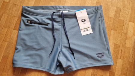 Arena Men's Swim Shorts, Stone Grey/Blue, Size M, New!