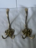 Garderobenhaken Messing 2 Stk. ornate Vintage Zustand