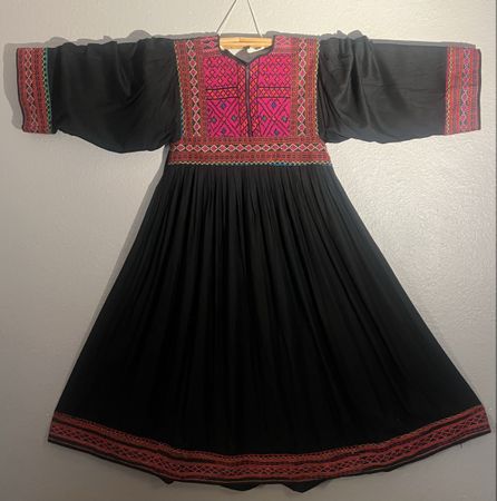 Robe Traditionnelle Afghane Vintage 70s Broderie Main