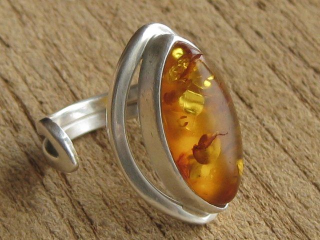 Ringe: Vintage Ring Silber 925 Bernstein / Gr. 57 – Gebraucht aus Ermatingen von Decovin 2