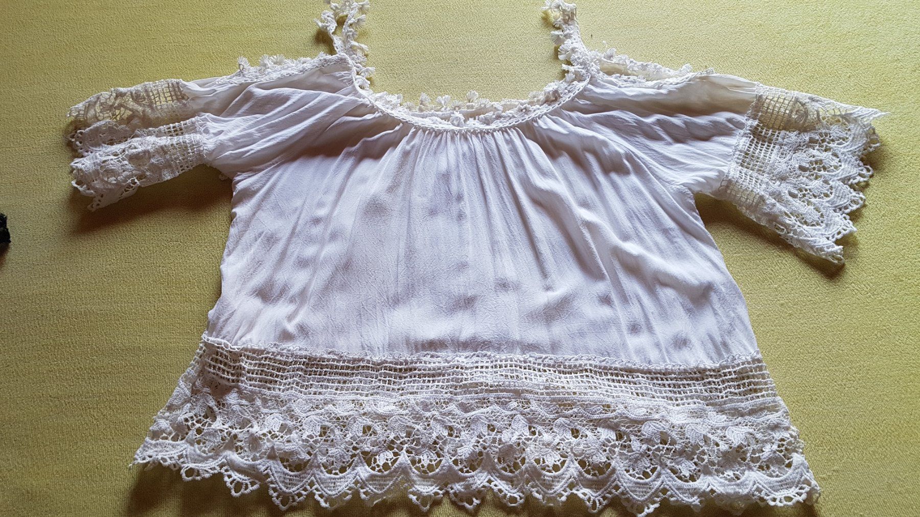 Tuniken: Haut - tunique blanche, fluide, dentelle taille S – Gebraucht aus Villiers von san_jn5w 1