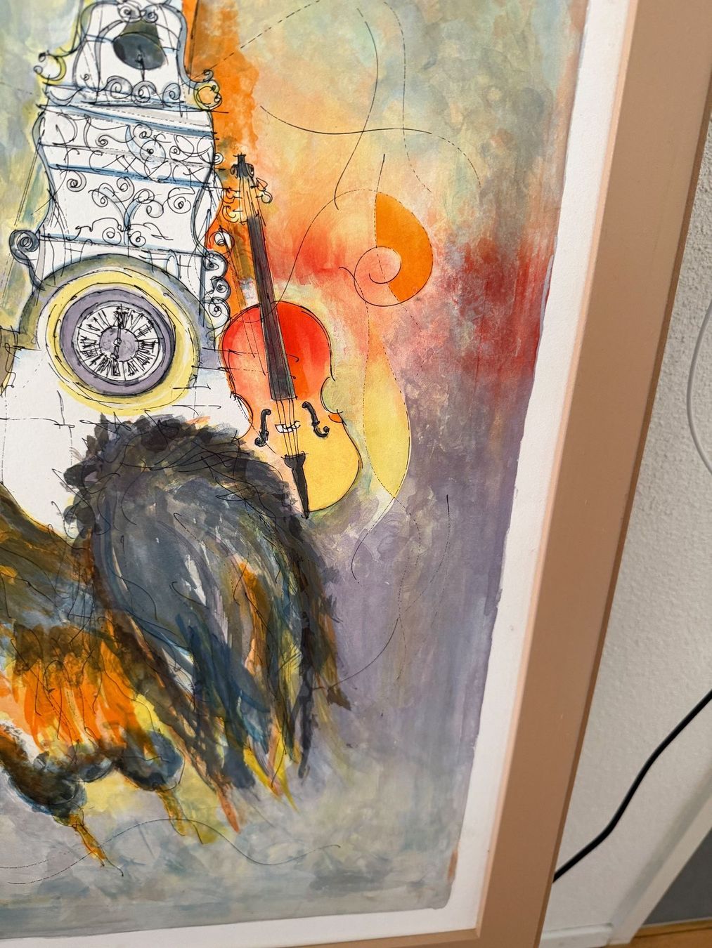 Poster & Bilder: Hahn mit Kirche auf BFK Rives Kunstdruckpapier – Gebraucht aus Ossingen von kimpossibel 1