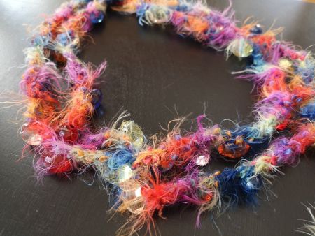 Kette bunt gehäkelt zweifach Handarbeit