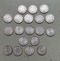 19x Deutsches Reich 1/2 Mark Silber diverse Jahrgänge