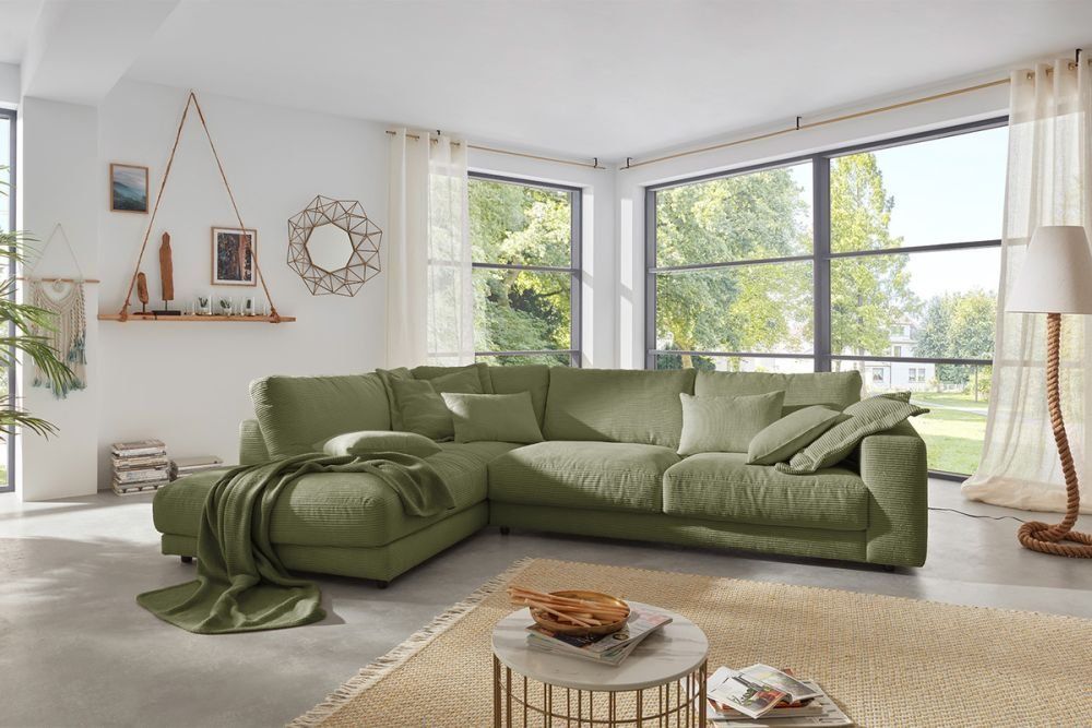 Divani: Ecksofa High End in Cord turtle Links – Nuovo e nell'imballaggio originale da Bischofszell venduto da deluxe-moebel