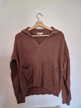 Pullover b.young braun mit Kragen Grösse M gebraucht