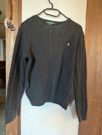 Ralph Lauren Baumwollpullover Gr. L Dunkelbraun Top!