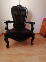 Schwarzer Sessel im Barock Stil, Top Zustand,  130 cm hoch